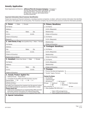 Annuity Application Form