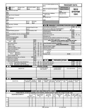 IRS Form 1041 Fiduciary Tax Return