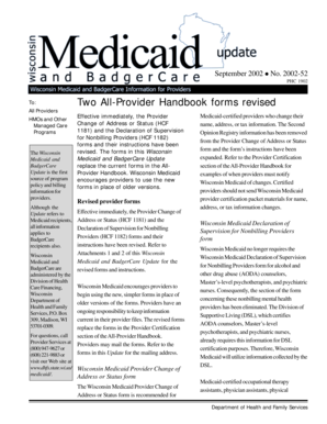 Wisconsin Medicaid Provider Change of Address or Status Form