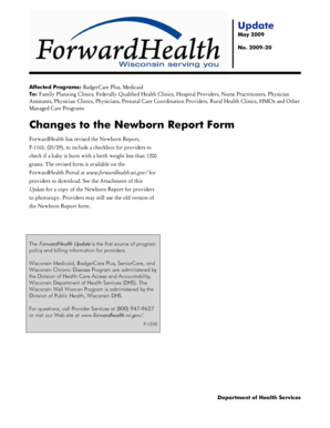 Wisconsin Newborn Report Form