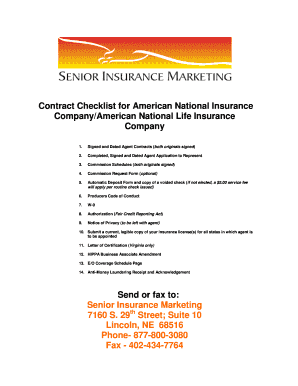 American National Insurance Agent Contract Checklist