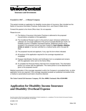 Disability Income Insurance Application