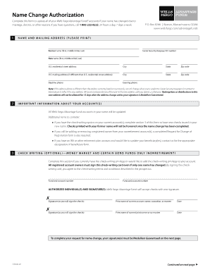 Wells Fargo Name Change Authorization Form