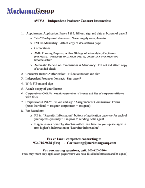 Aviva Independent Producer Contract