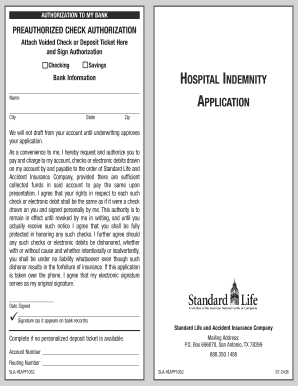 Hospital Indemnity Insurance Application
