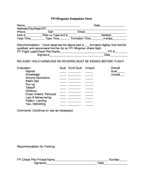 Requirements for ffl - wingman application form