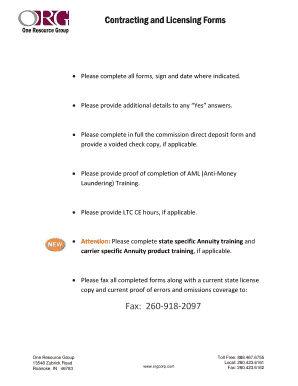 Contractor Licensing and Compliance Form