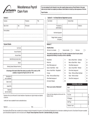 280078 Misc Payroll claim - Northumbria University - northumbria ac