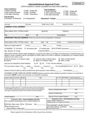 Interinstitutional Approval Form