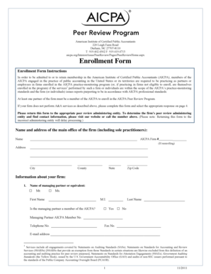 AICPA Peer Review Program Enrollment Form