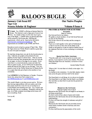 Cub Scout Prayer and Poem Templates