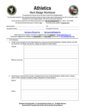 Athletics Merit Badge Workbook