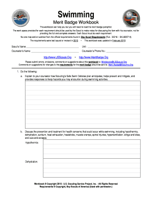 Swimming Merit Badge Workbook