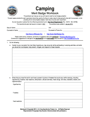 Camping Merit Badge Workbook