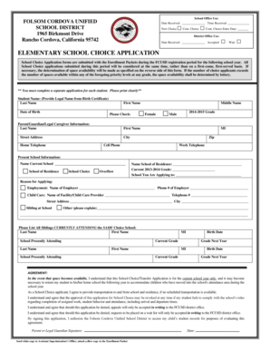 Elementary School Choice Application