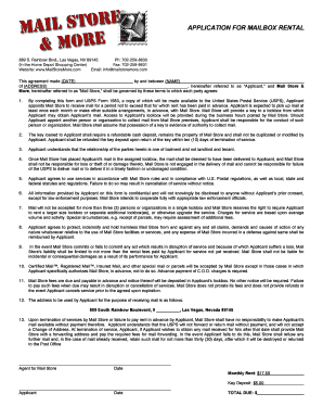 Mailbox Rental Application