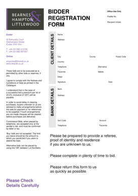 BIDDER Registration Form