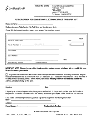 Authorization Agreement for Electronic Funds Transfer (EFT)