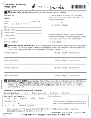 Medco Pharmacy Order Form