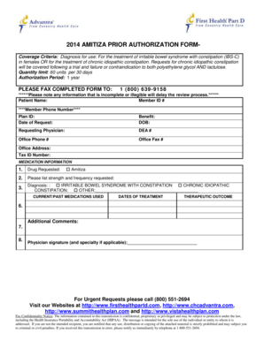 Amitiza Prior Authorization Form