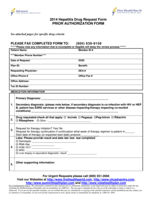 2014 Hepatitis Drug Request Form