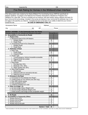 Alaska Wildland Fire Risk Assessment Form