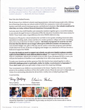 Palo Alto Partners in Education Donation Form
