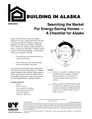 Alaska Energy-Saving Home Checklist