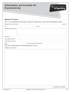 Girlguiding Event Information and Consent Form