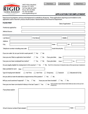 Application for Employment
