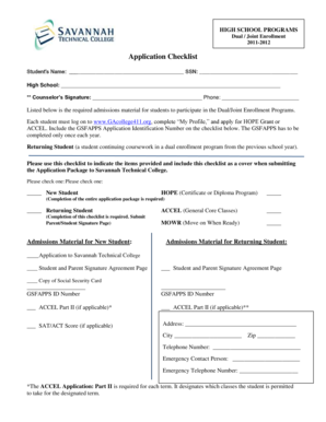 Georgia Dual/Joint Enrollment Application