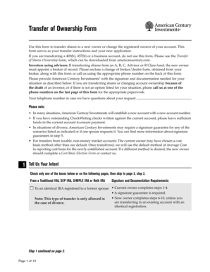 Transfer of Ownership Form