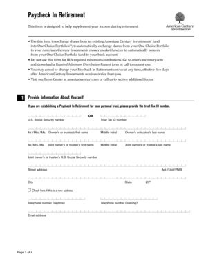 Paycheck In Retirement Form