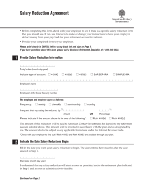 Salary Reduction Agreement