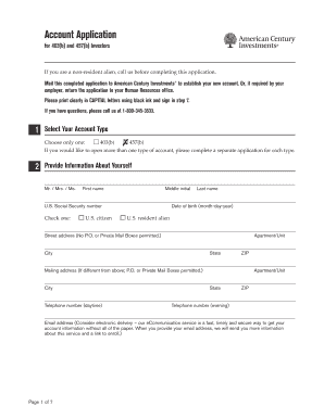 Account Application for 403(b) and 457(b) Investors