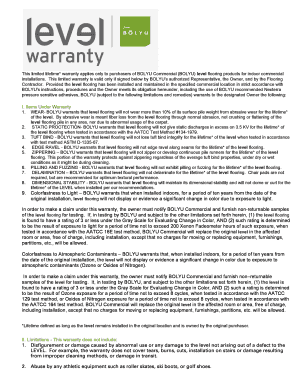 BOLYU Commercial Flooring Warranty Agreement