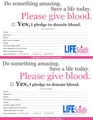 Blood Donation Pledge Form