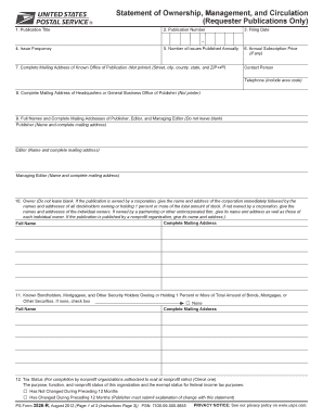 USPS Statement of Ownership