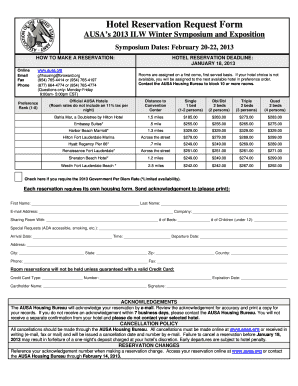 Hotel Reservation Request Form