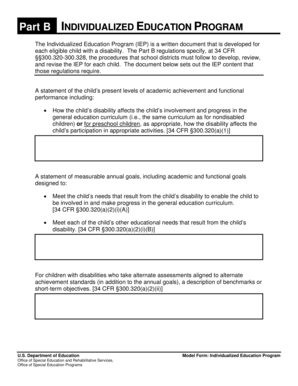 Individualized Education Program (IEP) Form