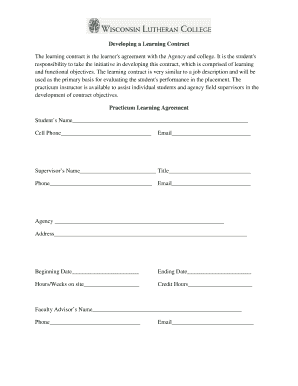 Practicum Learning Agreement