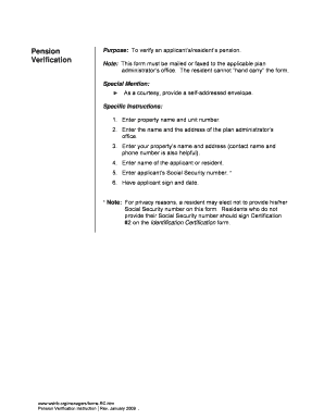 Pension Verification Request