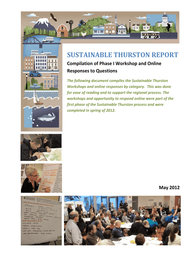 Fillable Online Sustainable thurston report Thurston Regional