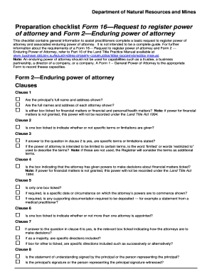 Queensland Enduring Power of Attorney Checklist