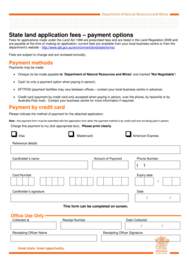 State land bapplicationb fees payment options - Department of bb