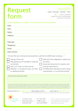 Wish plus request form_Layout 1 - Centre for Sustainable Energy - cse org