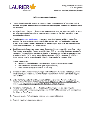 WSIB Instructions to Employee