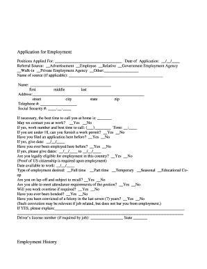 Application for Employment