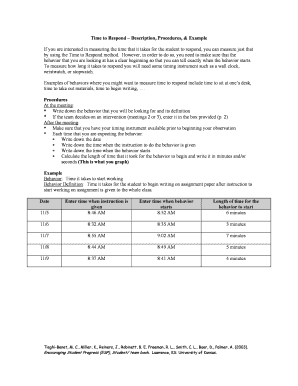 Time to Respond Form