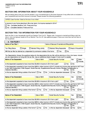 BadgerCare Plus Tax Filer Information Form